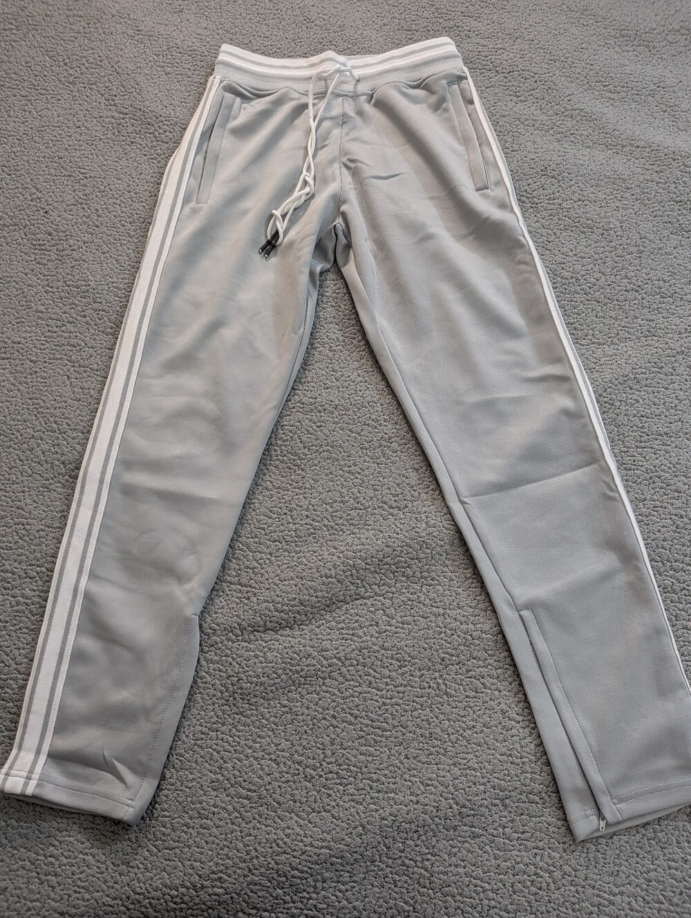 ZCL Gray Striped Track Pants Joggers Size Small NWOT